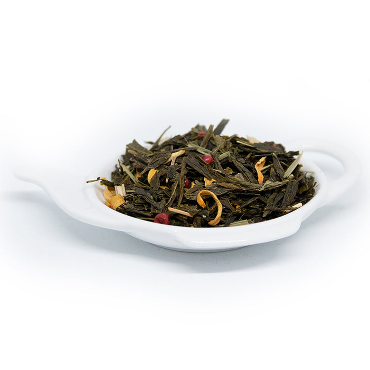 Senchate smaksatt med citrongräs, ananas, apelsin, rosépeppar, svartpeppar, kokos, söt Tai lemon och lime.