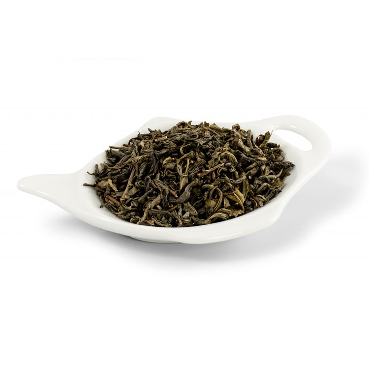 Grönt te Klassiskt populärt te från Kina med tvistade blad. Namnet betyder ungefär ”dyrbara ögonbryn”. Har lite starkare karaktär än andra gröna teer, andra dragningen blir mildare. Från provinsen Chun Mee.