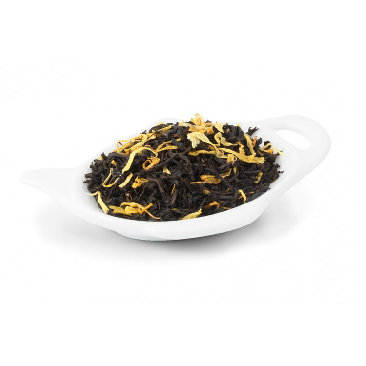 svart te Te med frisk smak av passionsfrukt. Innehåller ringblomma.