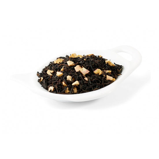 svart te Te med frisk smak av rabarber och en mjuk smak av grädde.