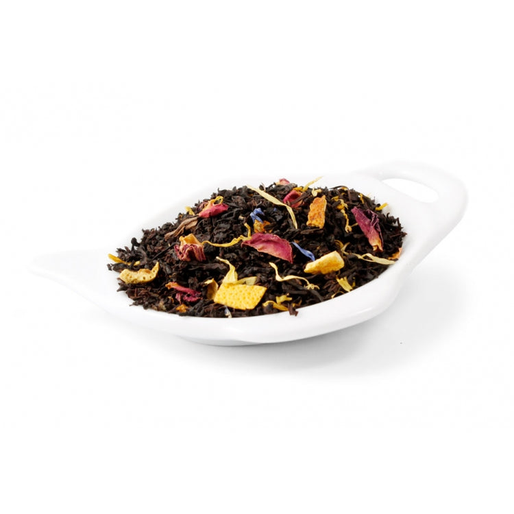 svart te En klassisk och populär blandning av tropiska frukter som rundas av med vanilj. Innehåller även citrusskal, rosblad, ringblommor och blåklint.